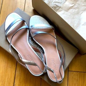 Madewell Bare Asymmetrical Sandals - Silver